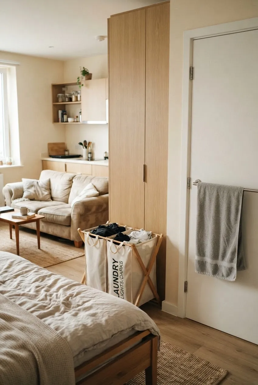 a3-8-two-compartment-laundry-hamper-beside-studio-wardrobe