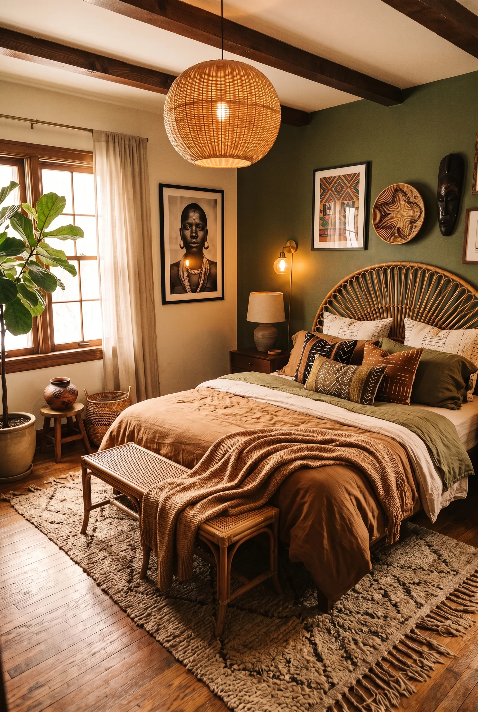 a5-boho-green-bedroom-rattan-headboard