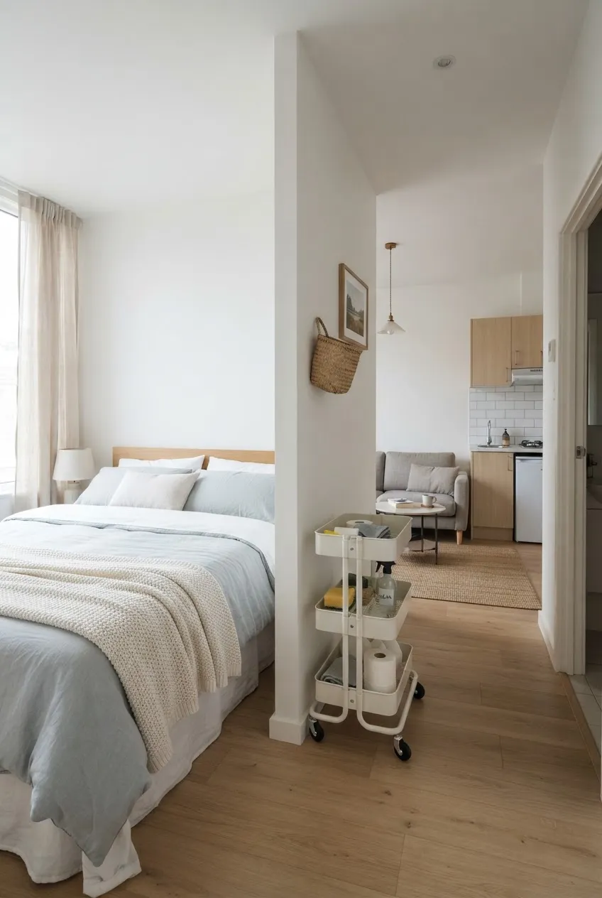 b10-4-rolling-storage-cart-at-wall-beside-studio-bed