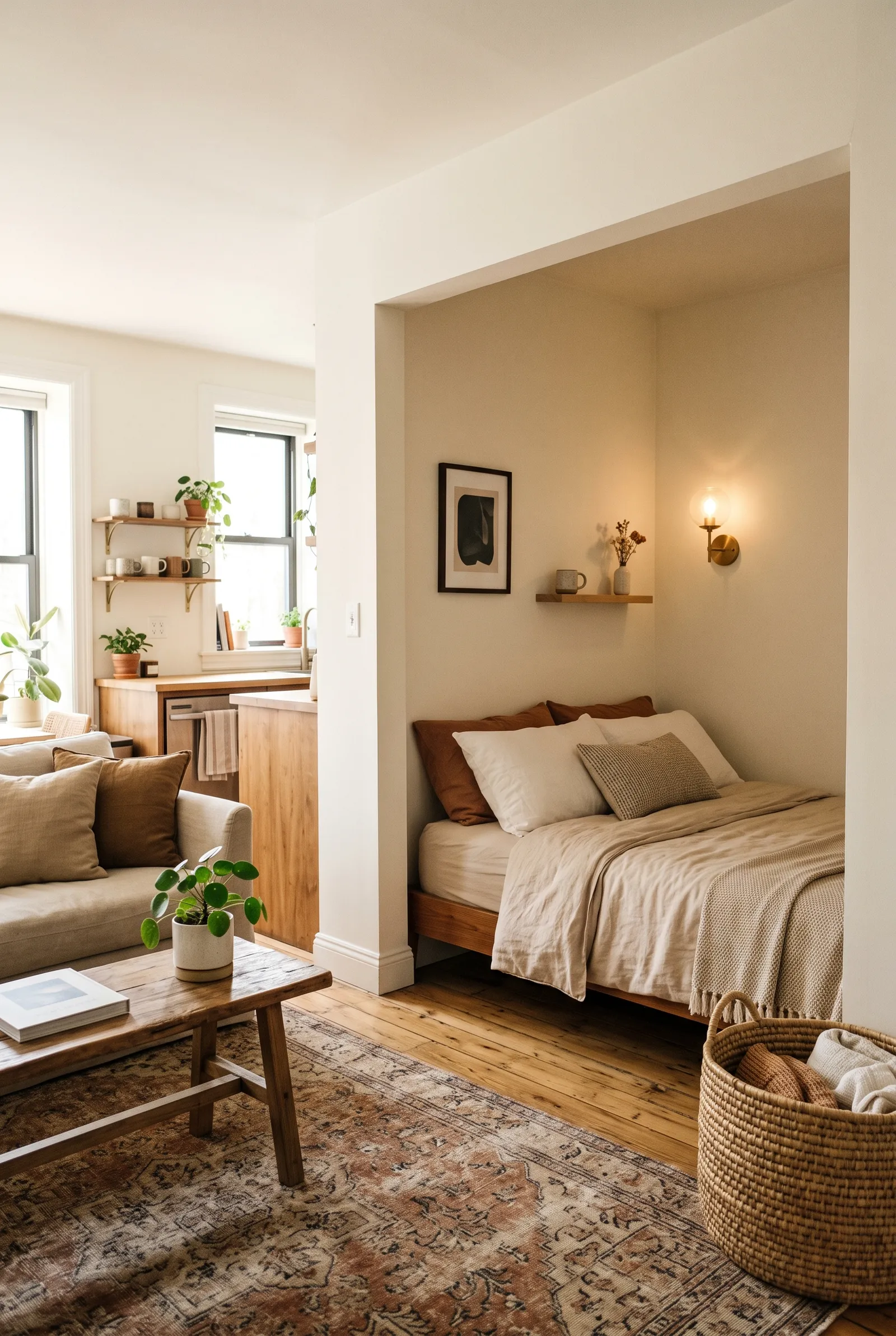 b3-10-studio-apartment-bed-placement-ideas-built-in-alcove-recessed-wall-nook