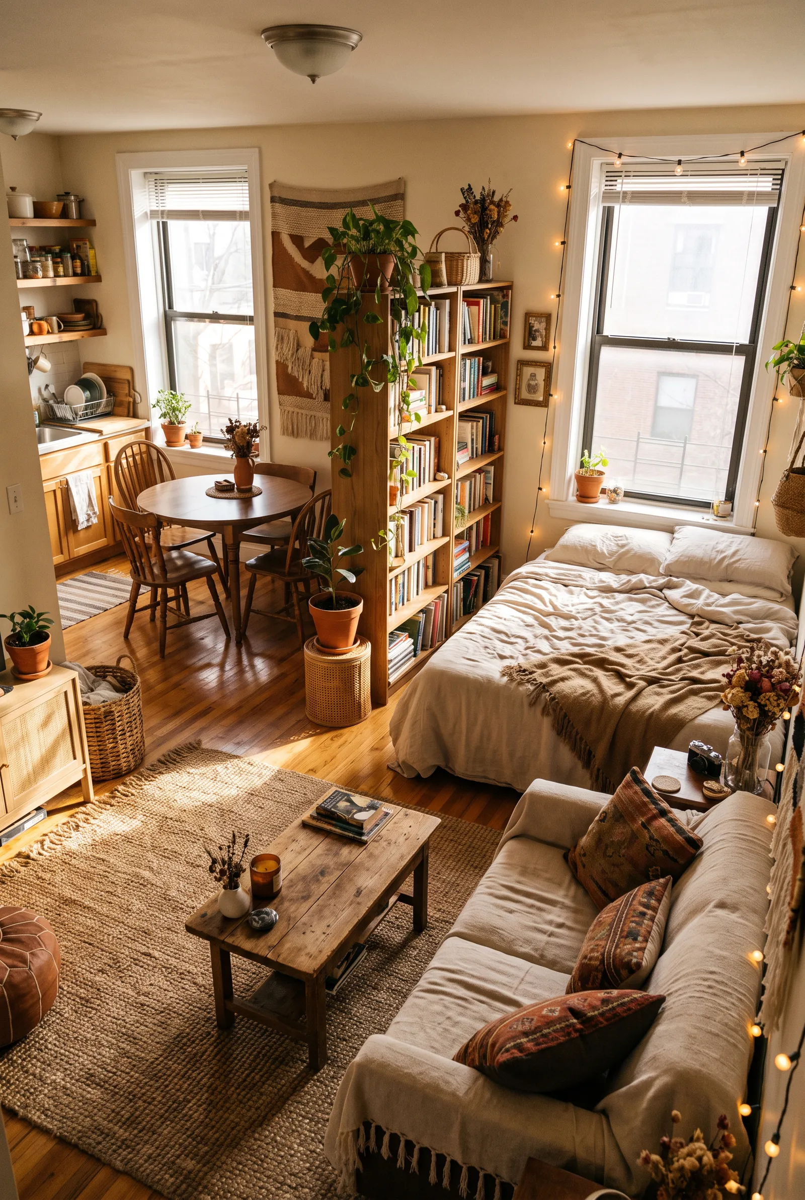 b3-11-studio-apartment-bed-placement-ideas-between-window-and-bookshelf-room-divider