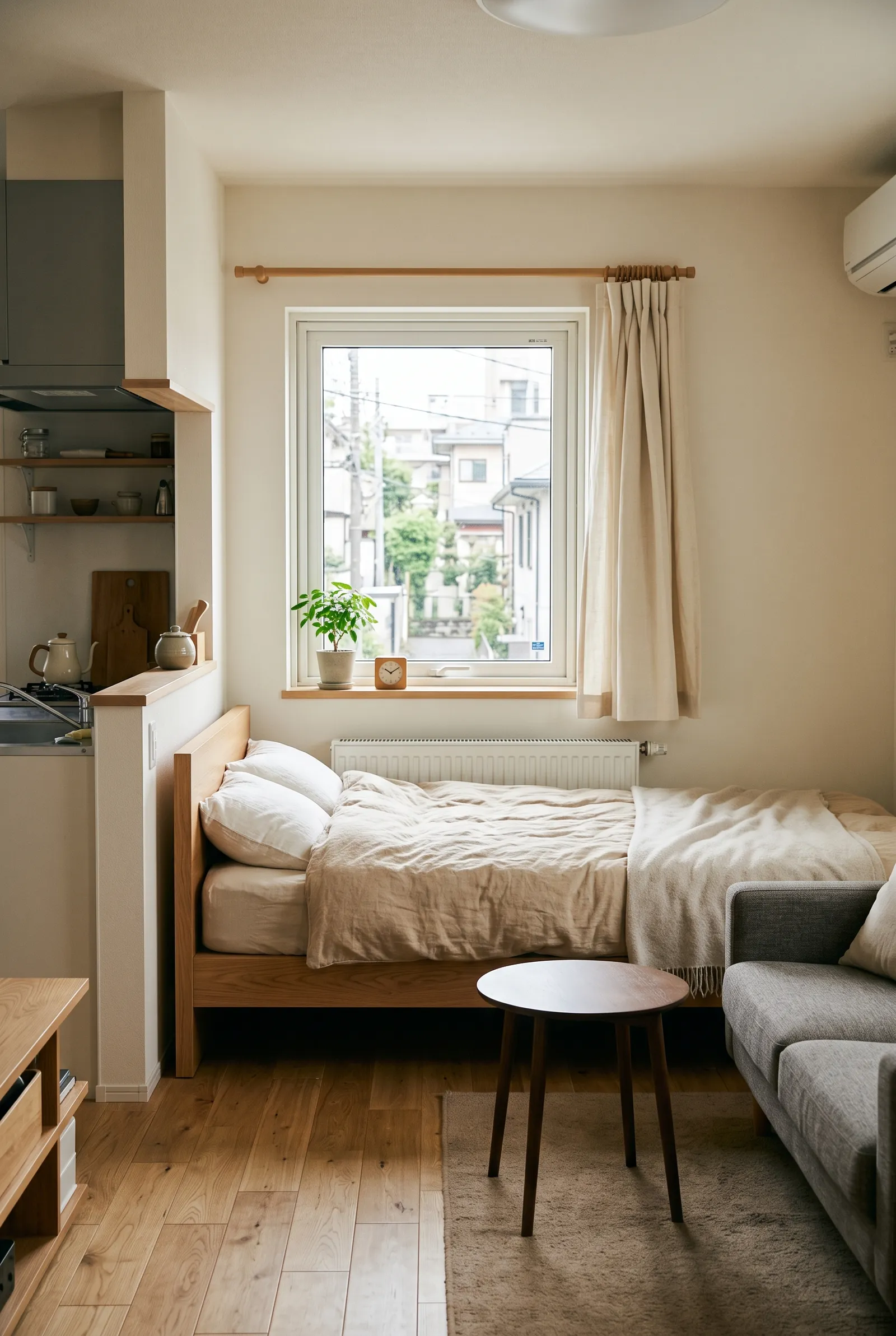 b3-3-studio-apartment-bed-placement-ideas-under-the-window-next-to-kitchen-counter