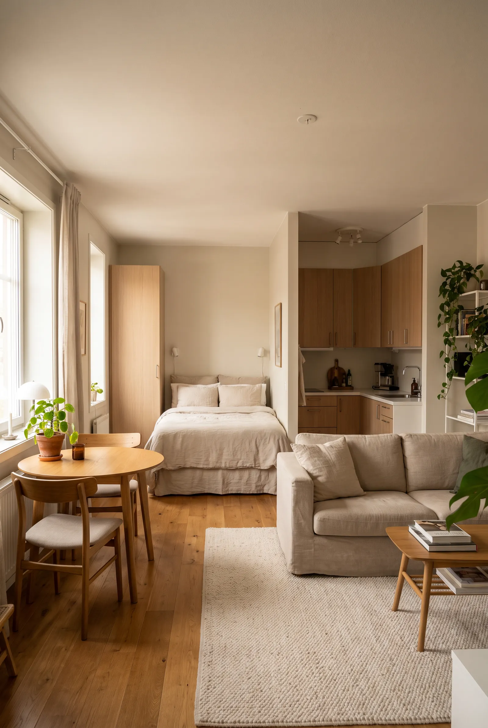 b3-studio-apartment-mini-kitchen-round-dining-table