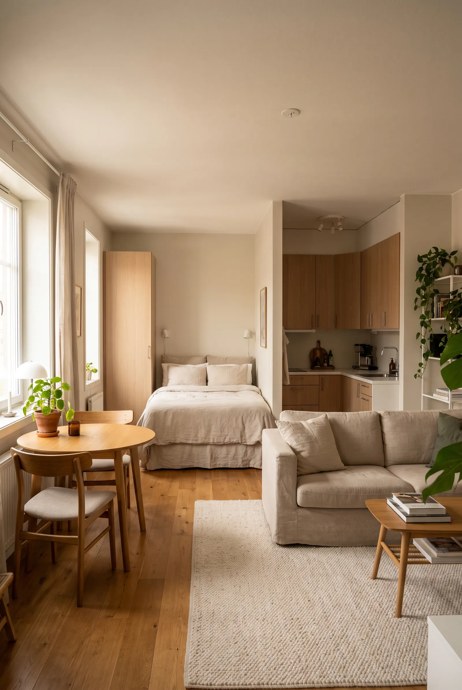 b3-studio-apartment-mini-kitchen-round-dining-table