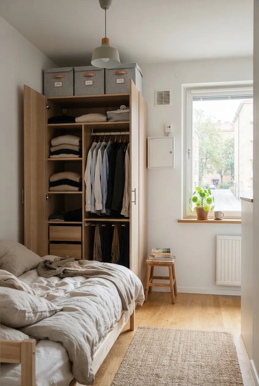 b5-12-labeled-storage-boxes-above-wardrobe