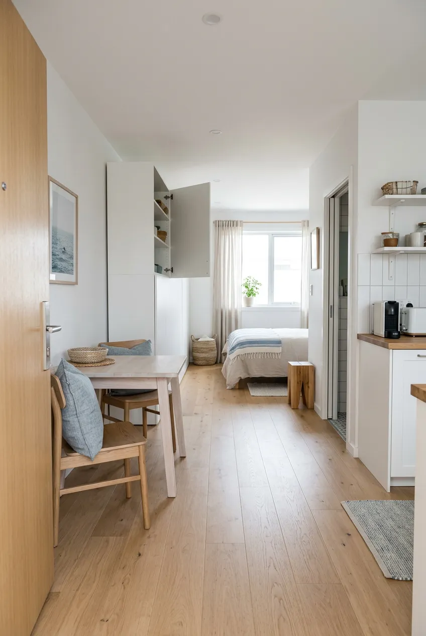 b5-2-clear-walkway-between-dining-table-kitchen-and-bed