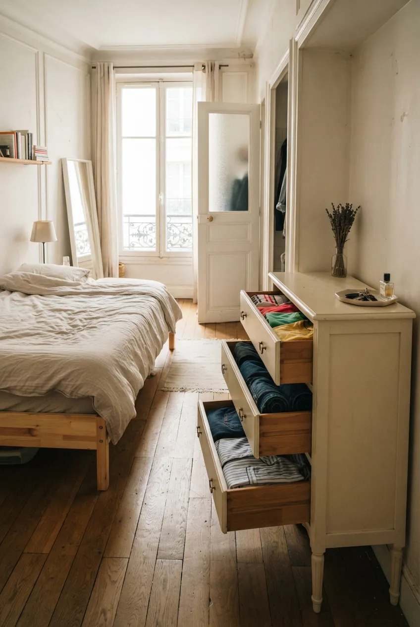 b7-2-open-dresser-drawers-with-folded-clothes-beside-bed