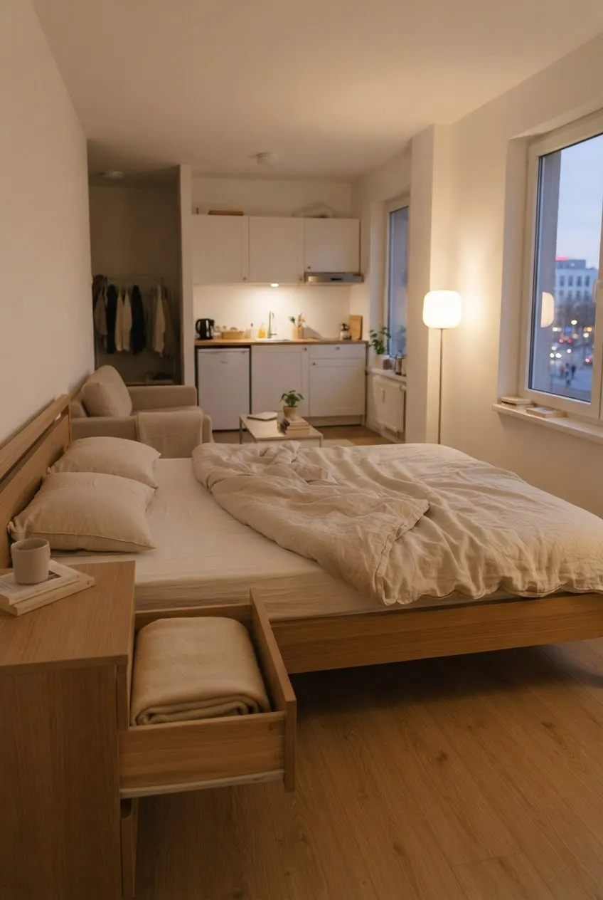 b9-11-layered-bedding-and-spare-blanket-in-bedside-drawer