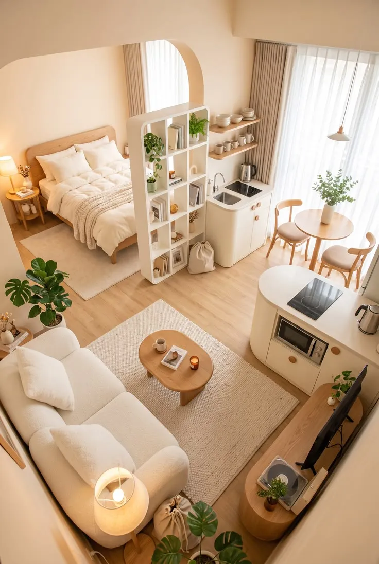c1-cozy-studio-apartment-open-shelf-divider