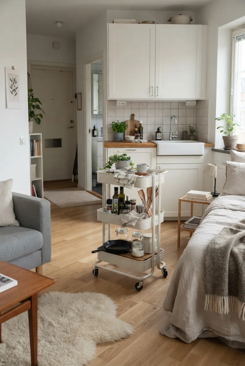c5-8-three-tier-rolling-kitchen-cart-in-studio-apartment