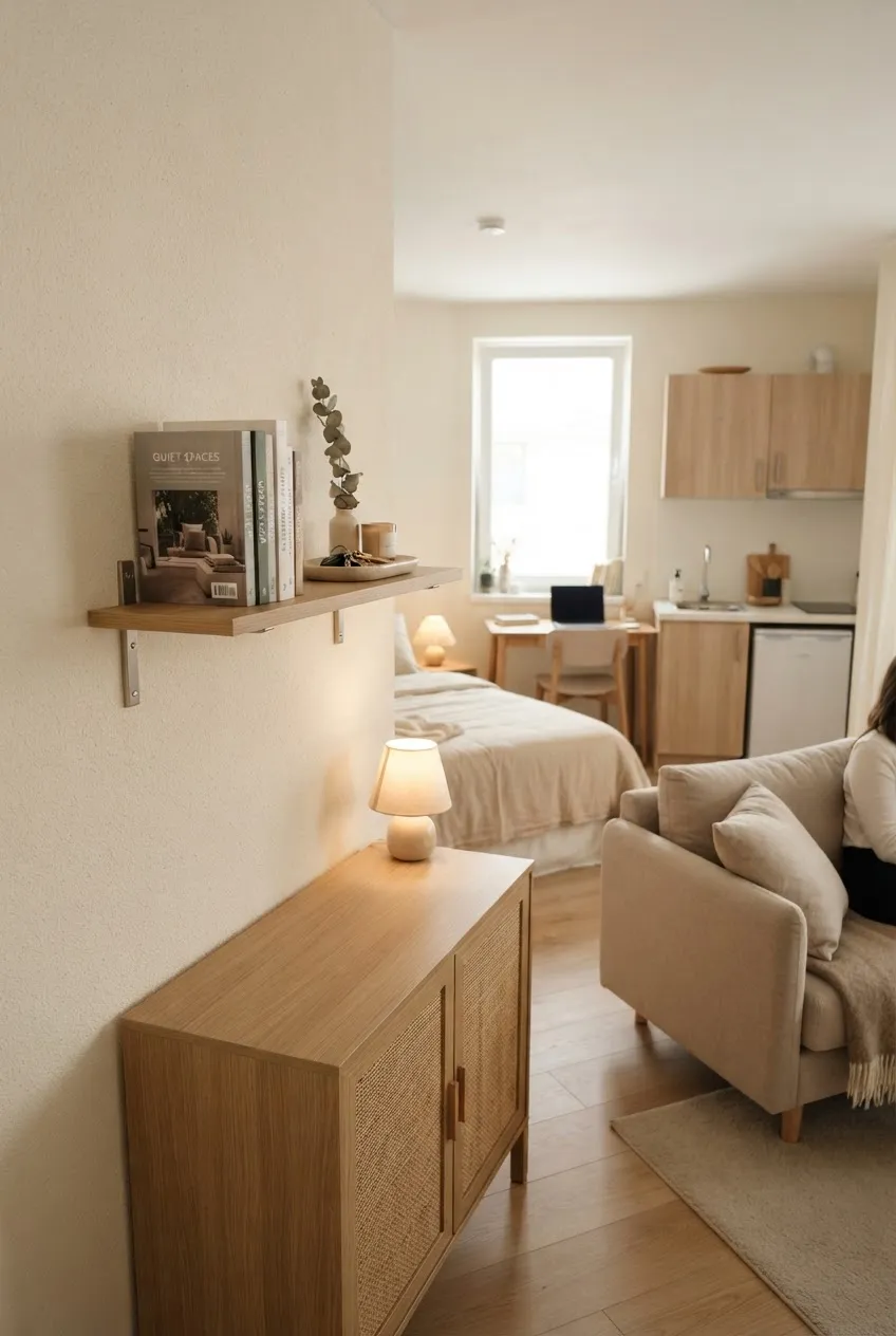 c8-2-shallow-wall-shelf-over-cabinet-beside-studio-sofa