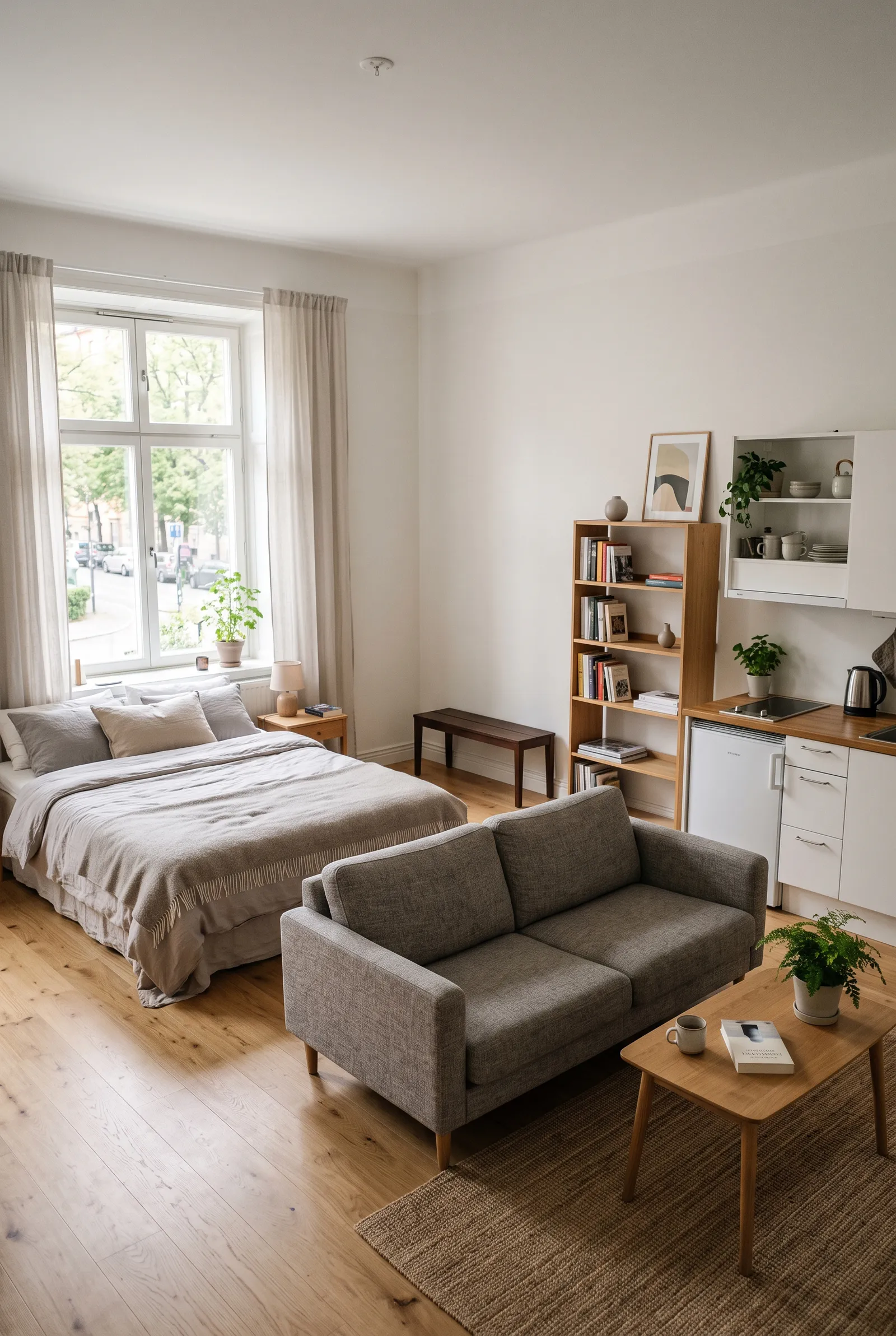 d2-12-ways-to-make-studio-apartment-feel-bigger-by-placing-sofa-at-the-foot-of-the-bed