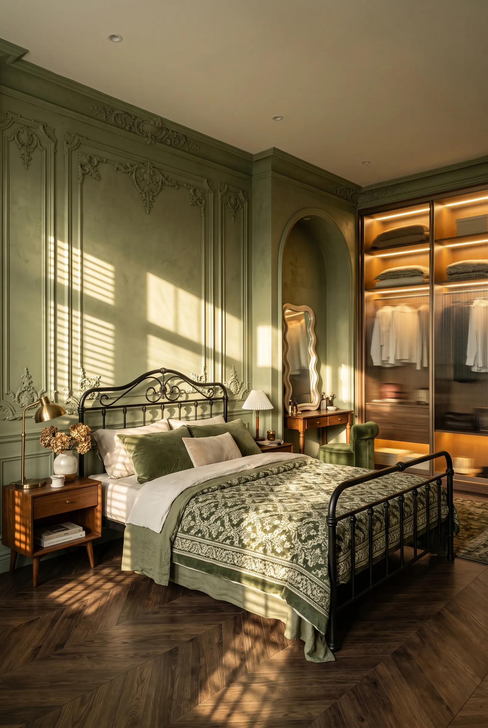 d2-french-sage-green-bedroom-iron-bed