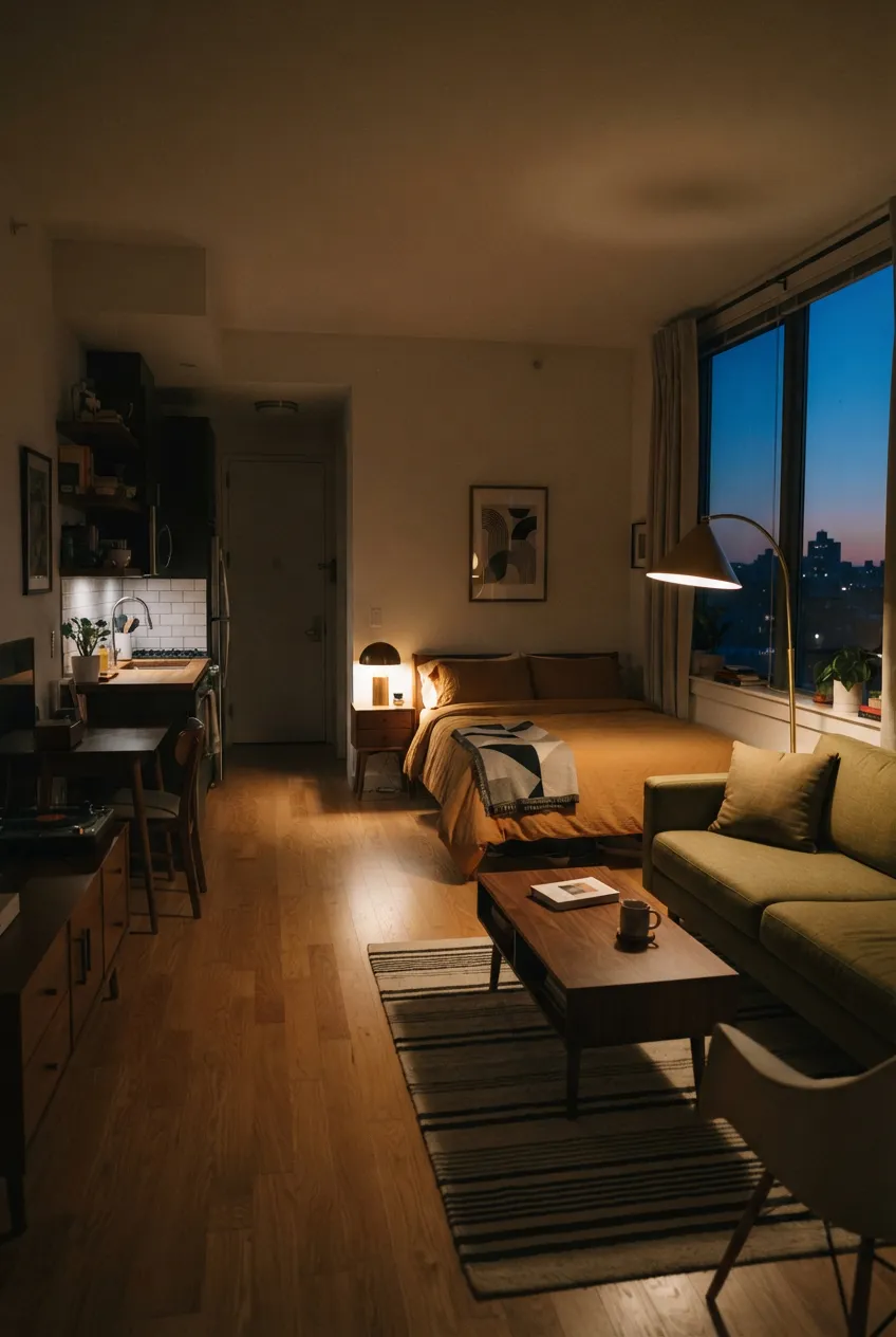d5-12-sofa-bedside-and-kitchen-lights-at-dusk