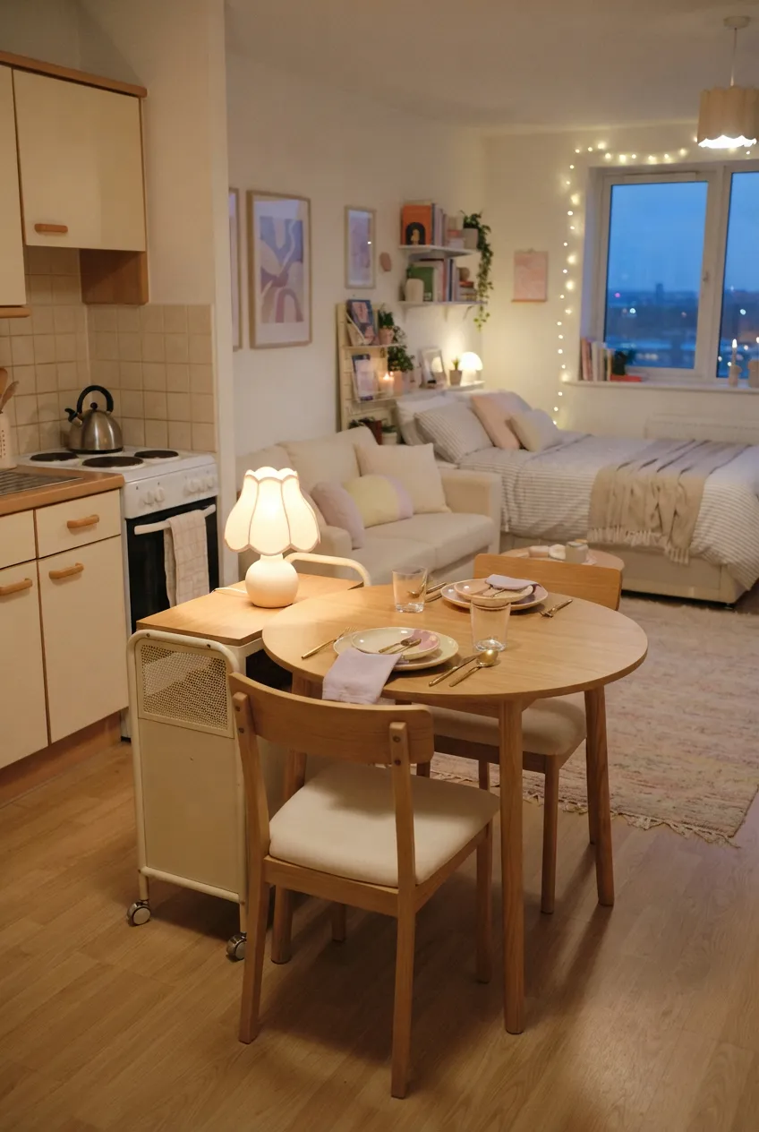 d5-7-table-lamp-on-rolling-cart-beside-dining-table