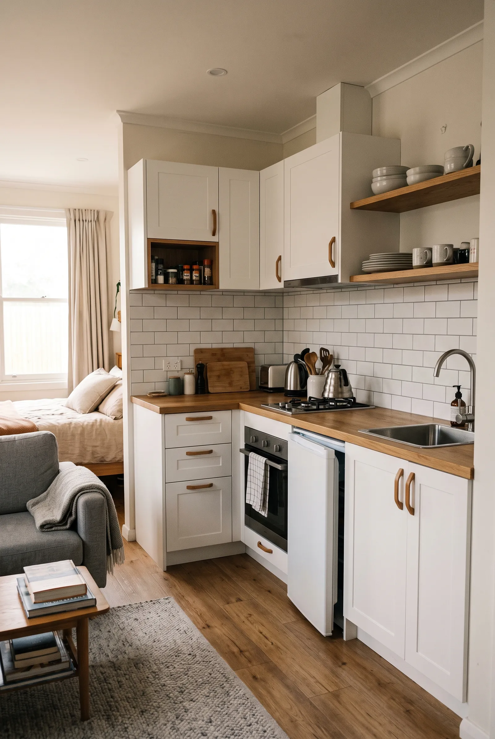 e1-3-studio-apartment-kitchen-ideas-l-shaped-kitchenette-with-white-shaker-cabinets