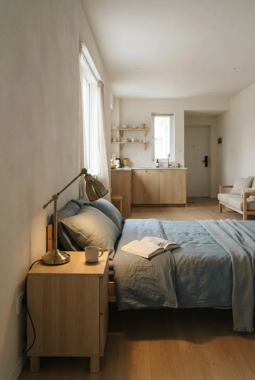 e10-4-reading-lamp-beside-open-book-on-bed