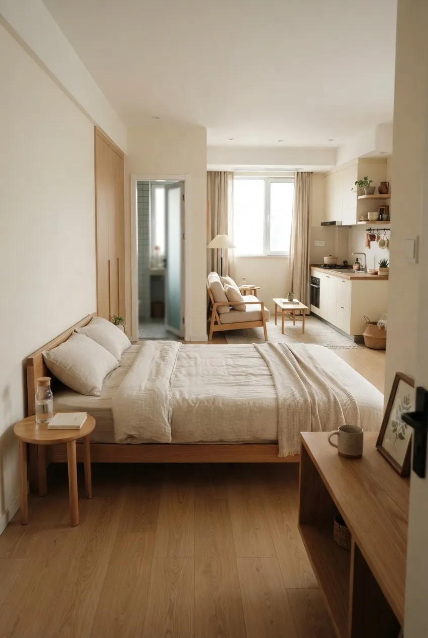 e10-5-double-bed-with-bedside-table-and-clear-floor