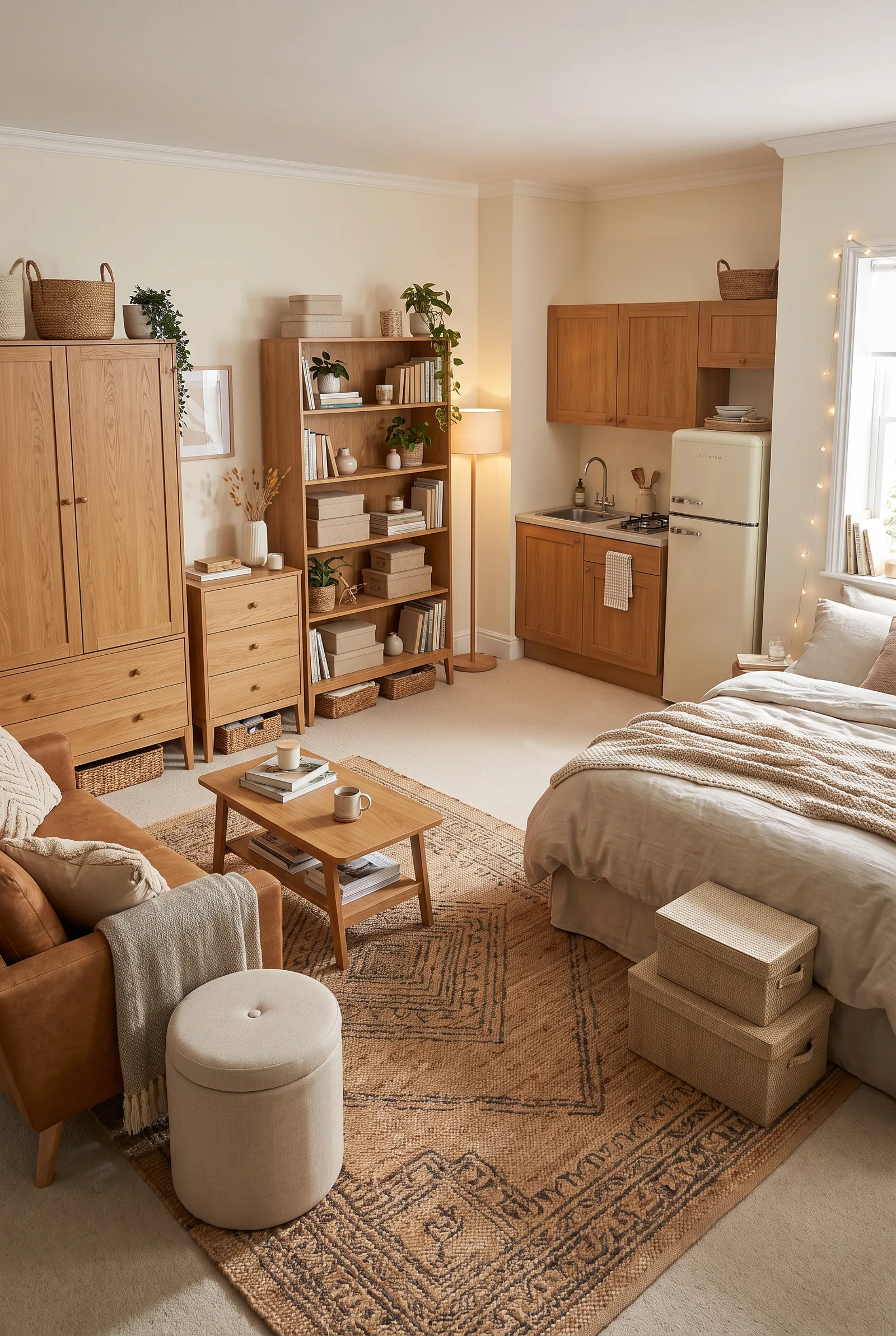 e14-high-end-studio-apartment-with-wooden-bookshelf